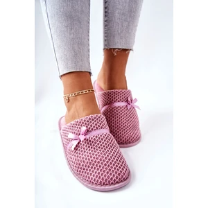 Women's Slippers With Bow Pink Evira