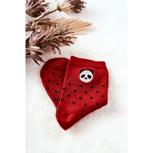 Children's Socks In Dots Panda Red