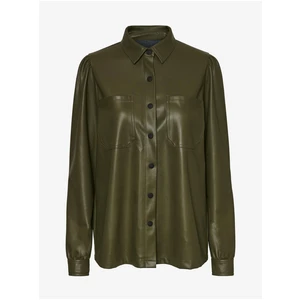 Khaki Leatherette Shirt Noisy May Hill - Women