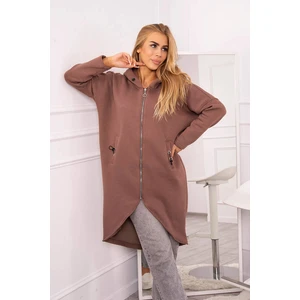Long insulated sweatshirt mocca