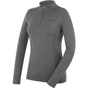 Women's merino sweatshirt HUSKY Aron Zip L dk. grey green