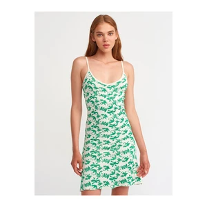 Dilvin 90119 Patterned Strap Knitwear Dress-green