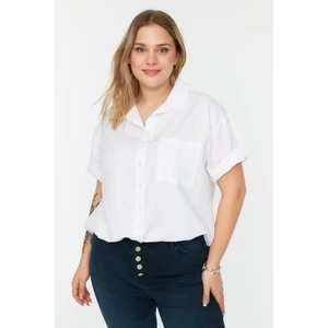 Trendyol Curve Plus Size Shirt - White - Regular fit