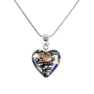 Lampglas Magický náhrdelník Egyptian Heart s 24-karátovým zlatom v perle Lampglas NLH26