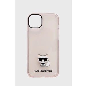 Zadní kryt Karl Lagerfeld Choupette Logo pro Apple iPhone 14 Plus, růžová