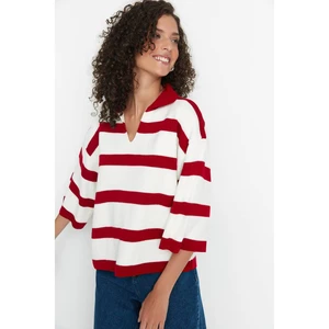 Trendyol Red Striped Knitwear Blouse