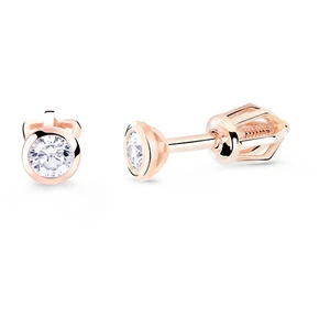 Cutie Diamonds Minimalistické peckové náušnice z růžového zlata s brilianty DZ8007-30-00-X-4