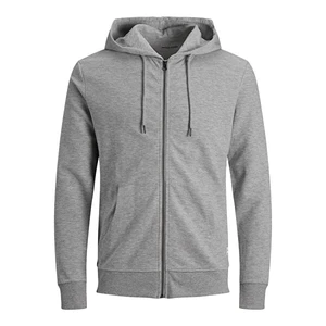 Jack&Jones Pánská mikina 12181901 JJEBASIC Light Grey Melange S