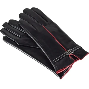 Semiline Woman's Women Leather Antibacterial Gloves P8214