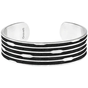 GRAVELLI JEWELLERY Náramek Flow – antracit – chirurgická ocel