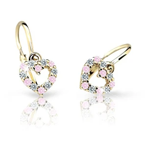 Cutie Jewellery Detské náušnice zo žltého zlata C2157-10-X-1 fialová