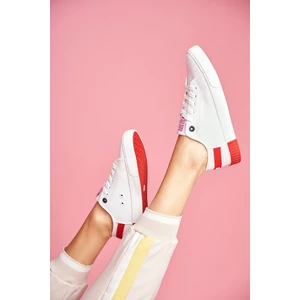 Women's Leather Sneakers BIG STAR FF274174 White Red