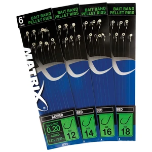 Matrix návazce 6” bait band pellet rigs barbed-velikost háčku 16