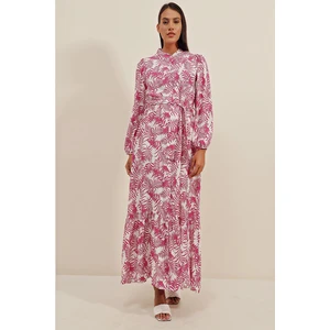 Bigdart 2158 Exotic Pattern Dress - Fuchsia