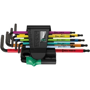 Wera 073599 Sada zástrčných klíčů 967 SPKL/9 TORX BO Multicolour, Blacklaser, 9d.