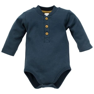 Pinokio Kids's Secret Forest Longsleeve Polo Bodysuit Navy Blue