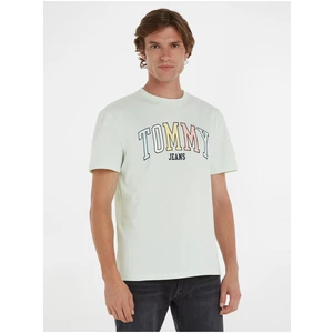 Mentolové pánské tričko Tommy Jeans College Pop Tommy Tee - Pánské