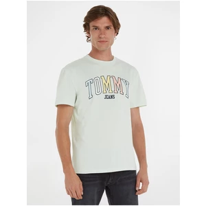 Mentolové pánské tričko Tommy Jeans College Pop Tommy Tee - Pánské