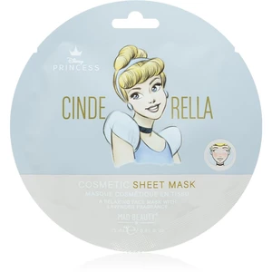 Mad Beauty Disney Princess Cinderella upokojujúca plátienková maska s vôňou levandule 25 ml