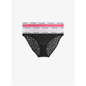 Calvin Klein Set of three women's lace panties in black, white and pink 3PK C - Women