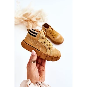 Children's high sneakers with zipper Camel Boone
