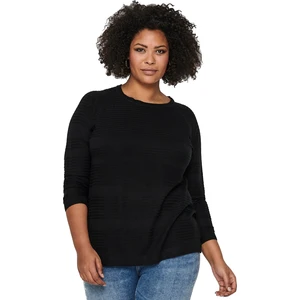 ONLY CARMAKOMA Dámsky sveter CARAIRPLAIN Regular Fit 15193822 Black XL/XXL