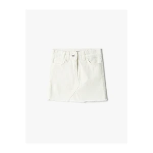 Koton Denim Mini Skirt with Pocket, Cotton, and Adjustable Elastic Waist.