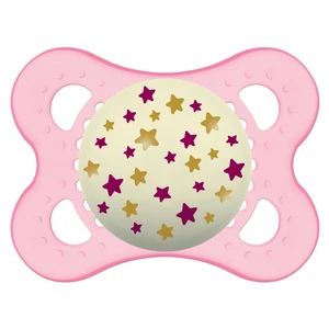 MAM Night 0+ months dudlík na noc Pink Stars 1 ks