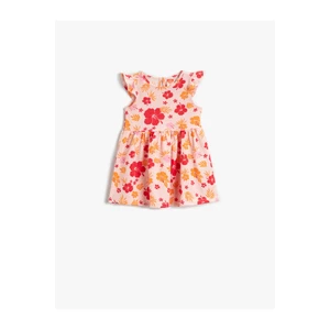 Koton Baby Girl Floral Dress Sleeveless Ruffle Detailed Cotton