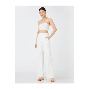 Koton Cargo Pants High Waist with Pocket Detailed