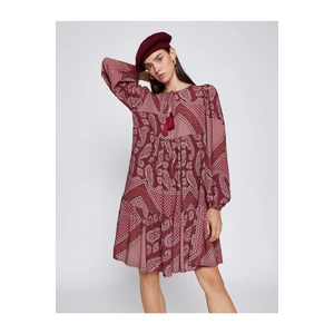 Koton Long Sleeve Mini Dress with Tassel Detail.