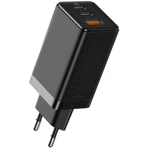 Nabíjačka do siete Baseus GaN2 Pro Quick Charger, 2x USB-C, 1x USB, QC 4+, 65W + USB-C kabel 1m (CCGAN2P-B01) čierna nabíjačka do siete • 2× USB-C, US