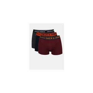 Jack&Jones 3 PACK - pánské boxerky JACLICHFIELD 12113943 Burgundy XXL