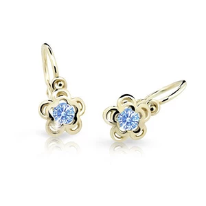 Cutie Jewellery Zlaté dětské náušnice C2204-10-X-1 světle modrá