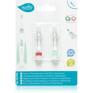 Nuvita Sonic Clean&Care Replacement Brush Heads náhradní hlavice pro sonický bateriový zubní kartáček pro miminka Small 0m - 12m 2 ks