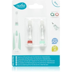 Nuvita Sonic Clean&Care Replacement Brush Heads náhradní hlavice pro sonický bateriový zubní kartáček pro miminka Small 0m - 12m 2 ks