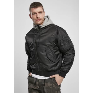 Hooded MA1 Bomber Jacket Blk/gry