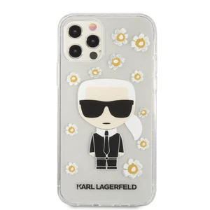 Zadní kryt Karl Lagerfeld Ikonik Flower pro Apple iPhone 12/12 Pro, transparentní