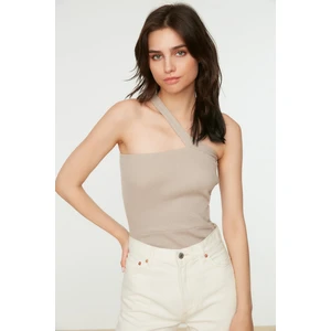 Trendyol Gray One-Shoulder Knitted Body