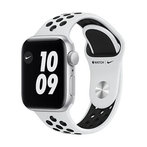 Apple Watch Nike SE GPS, 44mm Silver Aluminium Case with Pure Platinum/Black Nike Sport Band - Regular