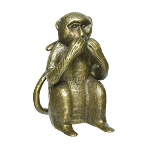 Opice hliníková nevidí, neslyší nebo nemluví 18,5cm zlatá neslyší