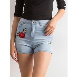 Shorts with blue high waist patches