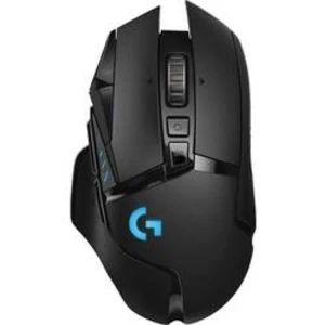 Optická herní myš Logitech G502 Lightspeed 910-005567, s podsvícením, úprava hmotnosti, integrovaná profilová paměť, černá