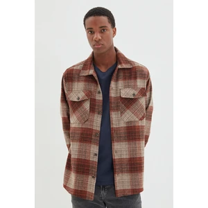 Trendyol Tile Men's Oversize Lumberjack Plaid Shirt