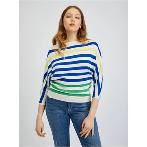 Orsay Blue-cream Women's Striped Sweater - Women