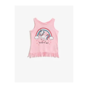 Koton Baby Girl Pink Unicorn Printed Singlet