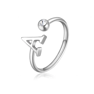 S`Agapõ Stylový ocelový prsten A s krystalem Click SCK172