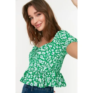 Trendyol Green Pleated Blouse