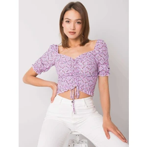 RUE PARIS Purple women's blouse with patterns