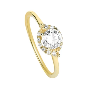 Brilio Očarujúce zásnubný prsteň zo žltého zlata 229 001 00804 56 mm